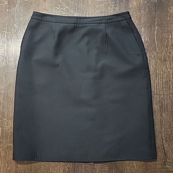 Talbots Classic A-line Textured Black Cotton Skirt - Picture 10 of 14